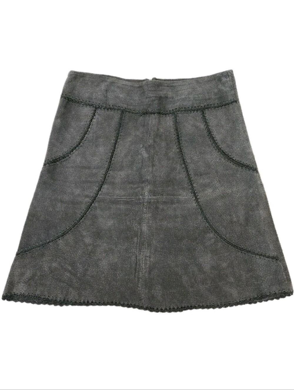 Neutral Zone Brown Leather Skirt Mini A-line Size M Western Patchwork Boho Indie